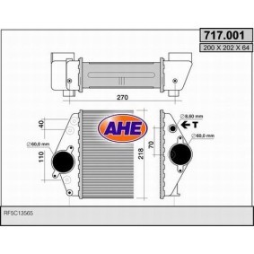 Kjøp Intercooler av AHE 717.001 til den lave prisen 2102,19 NOK