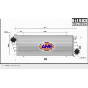 Kjøp Intercooler av AHE 718.114 til den lave prisen 1989,39 NOK