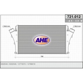 Kjøp Intercooler av AHE 721.012 til den lave prisen 1798,72 NOK