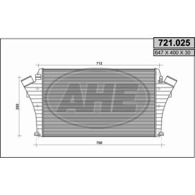 Kjøp Intercooler av AHE 721.025 til den lave prisen 2875,19 NOK