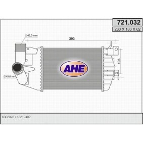 Kjøp Intercooler av AHE 721.032 til den lave prisen 1469,36 NOK