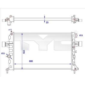 Achetez des Radiateur du moteur TYC 725-0038-R à prix pour 74,92 €