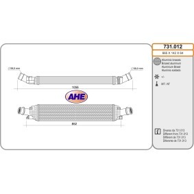 Kjøp Intercooler av AHE 731.012 til den lave prisen 1831,75 NOK