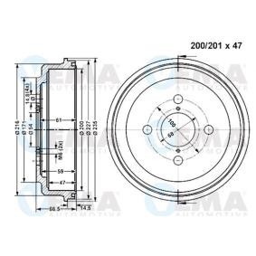 Bremstrommel 801074 für COROLLA (ZZE12_, NDE12_, ZDE12_) für 36,01 CHF