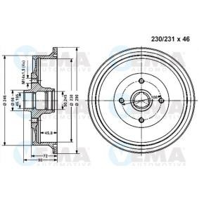 Comprar Tambor de freno de VEMA 801115 a bajo precio de 65,25 €