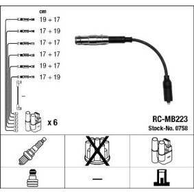 Compre Cabos de velas de NGK online para Classe E Camião de plataforma / Chassis (VF210) a preços moderados