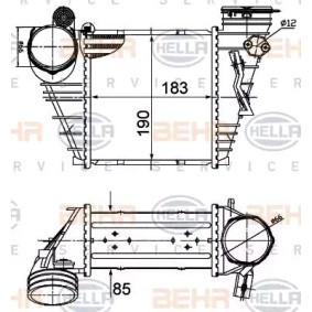 Achetez des Intercooler HELLA 8ML 376 760-594 à prix pour 172,60 €