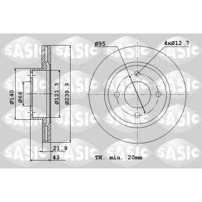 Comprar Disco de freno de SASIC 9004396J a bajo precio de 56,44 €