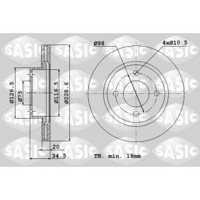 Comprar Disco de freno de SASIC 9004412J a bajo precio de 78,09 €