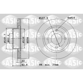 Comprar Disco de freno de SASIC 9004817J a bajo precio de 75,37 €