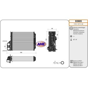 Acquista Scambiatore calore per riscaldamento abitacolo da AHE 93905 a buon mercato per soli 42,34 €
