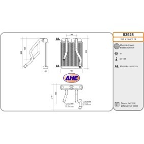 Acquista Scambiatore calore per riscaldamento abitacolo da AHE 93928 a buon mercato per soli 89,62 €