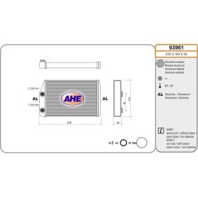 Achetez des Radiateur de chauffage AHE 93961 à prix pour 80,67 €