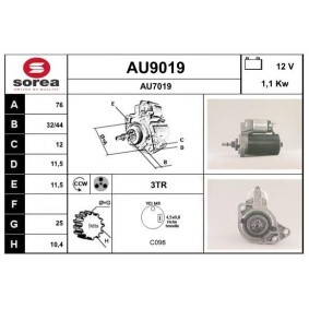 Köp Startmotor av SNRA AU9019 till det låga priset 1305,46 kr