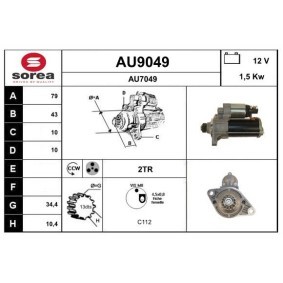 Köp Startmotor av SNRA AU9049 till det låga priset 3151,01 kr