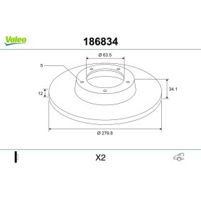 Osta Jarrulevy VALEO:llä 186834 edullisesti hintaan 16,54 €