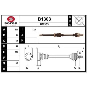 Comprar Árbol de transmisión de SNRA B1303 a bajo precio de 235,60 €