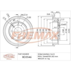 Osta Jarrurumpu FREMAX:llä BD-3546 edullisesti hintaan 36,75 €