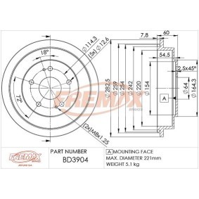 Bremstrommel BD-3904