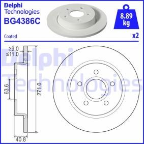 Kjøp Bremseskive av DELPHI BG4386C til den lave prisen 407,82 NOK