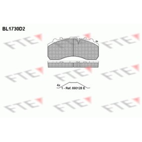 Bremsbeläge BL1730D2 für MAN