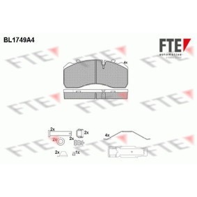 Bremsbeläge BL1749A4 für MAN