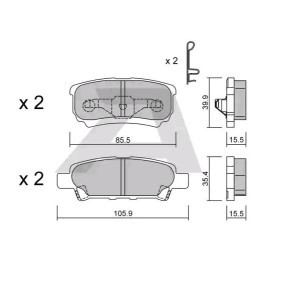 Achetez des Plaquettes de frein AISIN BPMI-2001 à prix pour 25,76 €