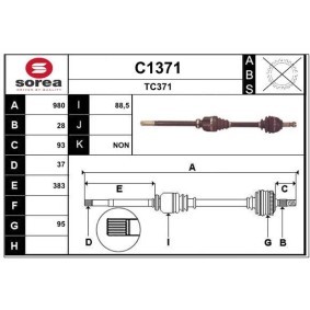 Comprar Árbol de transmisión de SNRA C1371 a bajo precio de 155,06 €