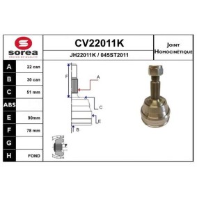 Comprar Juego de articulación, árbol de transmisión de EAI CV22011K a bajo precio de 54,19 €