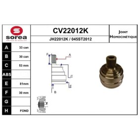 Comprar Juego de articulación, árbol de transmisión de EAI CV22012K a bajo precio de 49,17 €