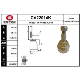 Comprar Juego de articulación, árbol de transmisión de EAI CV22014K a bajo precio de 73,37 €