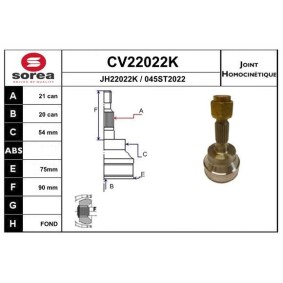 Comprar Juego de articulación, árbol de transmisión de EAI CV22022K a bajo precio de 62,62 €