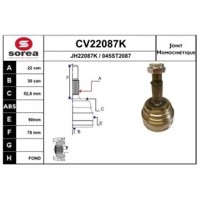 Comprar Juego de articulación, árbol de transmisión de EAI CV22087K a bajo precio de 53,86 €