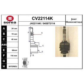 Comprar Juego de articulación, árbol de transmisión de EAI CV22114K a bajo precio de 62,62 €