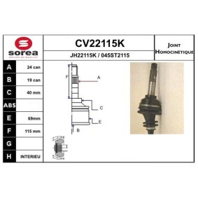 Comprar Juego de articulación, árbol de transmisión de EAI CV22115K a bajo precio de 50,65 €
