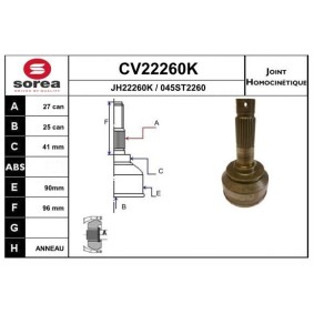 Comprar Juego de articulación, árbol de transmisión de EAI CV22260K a bajo precio de 85,66 €