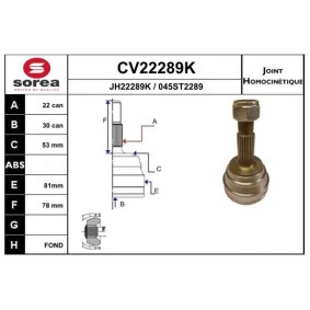 Comprar Juego de articulación, árbol de transmisión de EAI CV22289K a bajo precio de 47,54 €