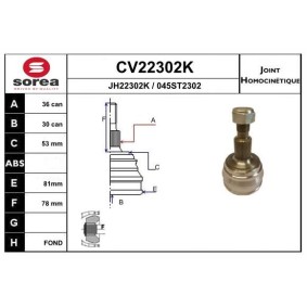Comprar Juego de articulación, árbol de transmisión de EAI CV22302K a bajo precio de 48,03 €