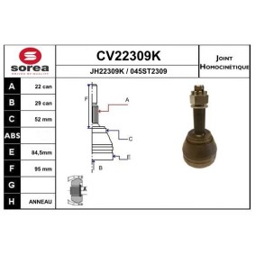 Comprar Juego de articulación, árbol de transmisión de EAI CV22309K a bajo precio de 54,26 €