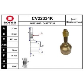 Comprar Juego de articulación, árbol de transmisión de EAI CV22334K a bajo precio de 49,38 €