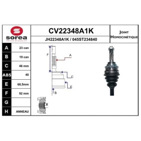 Comprar Juego de articulación, árbol de transmisión de EAI CV22348A1K a bajo precio de 41,46 €