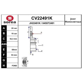 Comprar Juego de articulación, árbol de transmisión de EAI CV22491K a bajo precio de 49,66 €