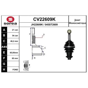 Comprar Juego de articulación, árbol de transmisión de EAI CV22609K a bajo precio de 50,13 €