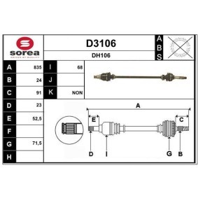 Comprar Árbol de transmisión de SNRA D3106 a bajo precio de 266,50 €