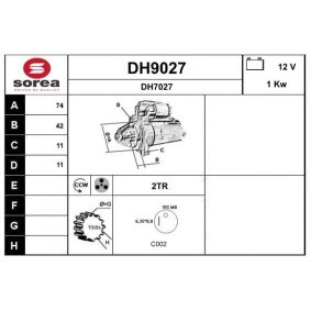 Köp Startmotor av SNRA DH9027 till det låga priset 2693,37 kr