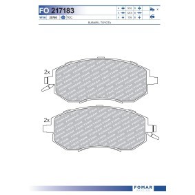 Köp Bromsbelägg av FOMAR Friction FO 217183 till det låga priset 274,61 kr