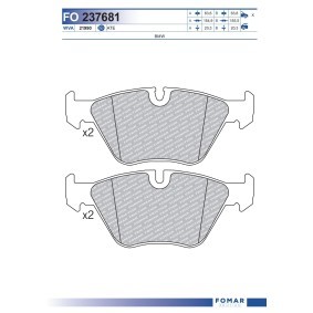 Köp Bromsbelägg av FOMAR Friction FO 237681 till det låga priset 326,37 kr