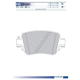 Comprar Juego de pastillas de freno de FOMAR Friction FO 251081 a bajo precio de 26,04 €