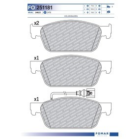 Köp Bromsbelägg av FOMAR Friction FO 251181 till det låga priset 846,13 kr