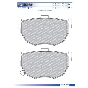 Köp Bromsbelägg av FOMAR Friction FO 451681 till det låga priset 190,61 kr